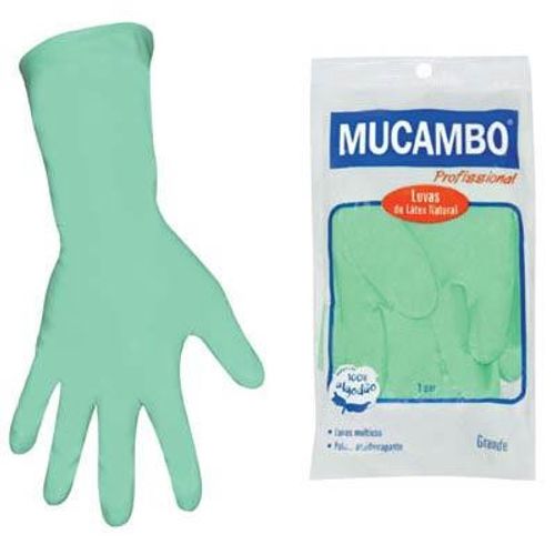 Luva de látex verde forrada Mucambo