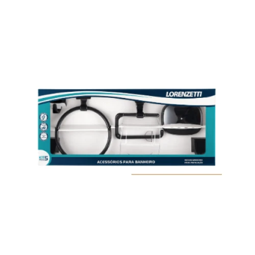 Lorenzetti Kit Acessorios f24 Quadra Preto 5pcs