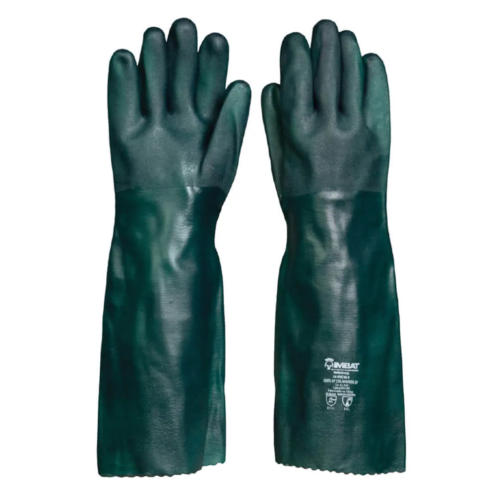 LUVA DE PVC ÁSPERA FORRADA LONGA 46 CM